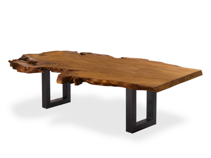 KAURI AUCKLAND - Rectangular table with Kauri solid wood top and iron base _ Riva 1920